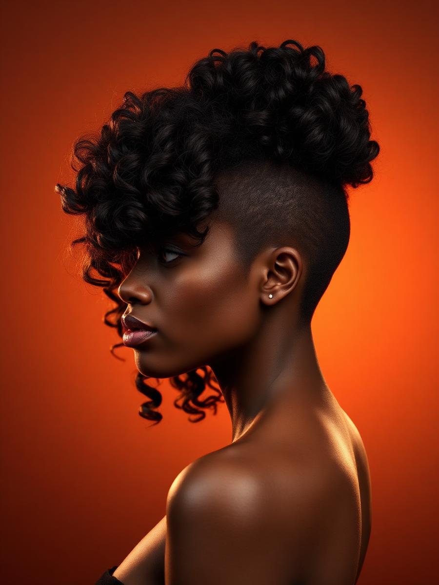 Curly install styled with warm lighting